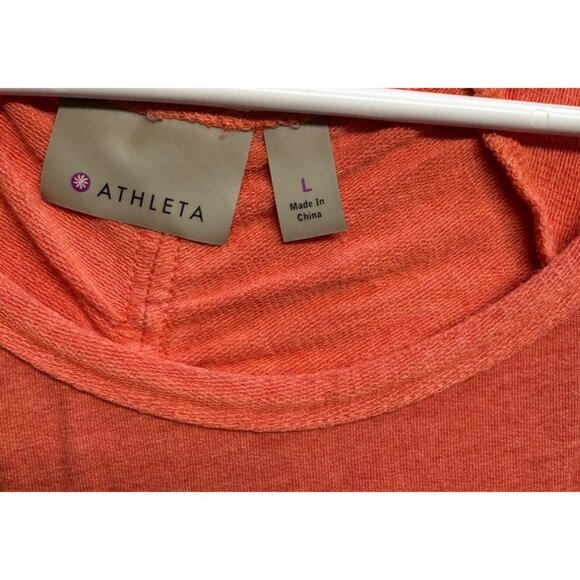 Athleta Coral Long Sleeve Relaxed Fit Top With Ruched Details Size L - Picture 2 of 7